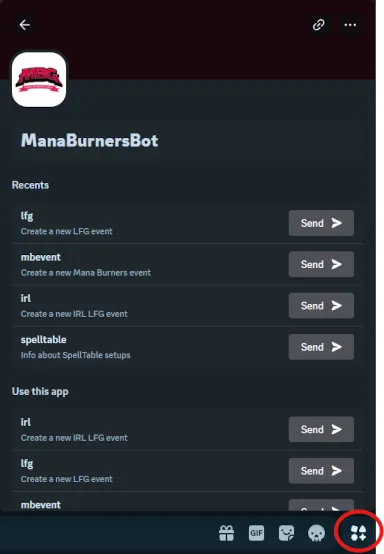 ManaBurnersBot commando venster